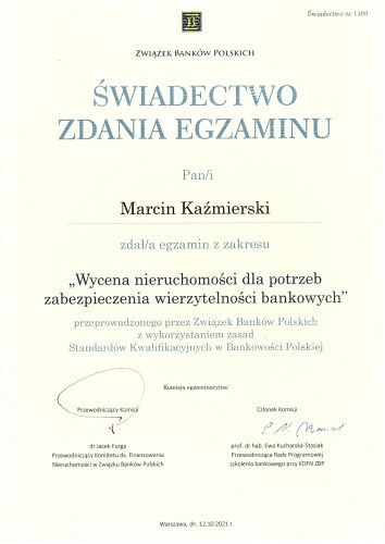 Rzeczoznawca majątkowy z Lublina wpisany na listę Związku Banków Polskich